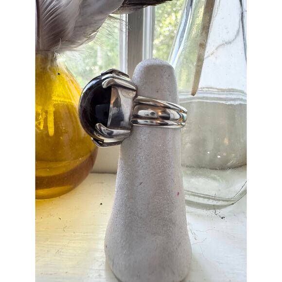 Scapolite Cat Eye Sterling 925 Silver Handmade Clarity Ring Size 7 - 7.25 - Picture 3 of 6